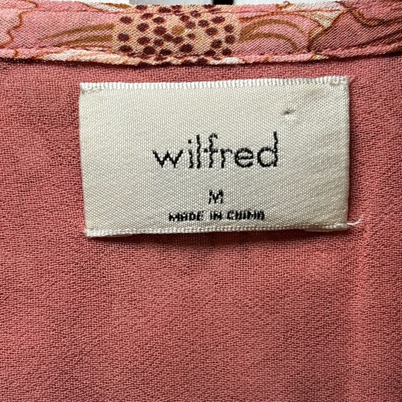 Aritzia Wilfred - Floral Eden Pink Long Sleeve V-Neck Bohemian Blouse in Size M - Picture 14 of 14